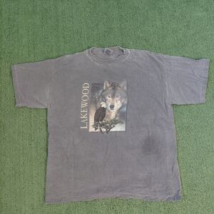 VINTAGE Lakewood Eagle Wolf Nature Outdoor T Shirt Size XL